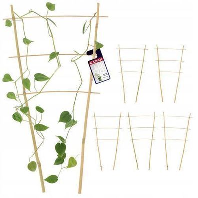KADAX Bambusleiter, Stützleiter für Blumen, 10 x 44 cm, doppelt, 5 Stück