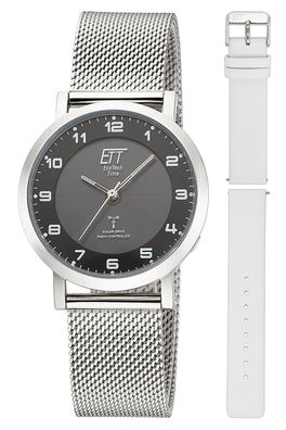 ETT Eco Tech Time Damen Funk-Solaruhr Atacama Edelstahl mit 2 Bändern ELS-11625-22MS