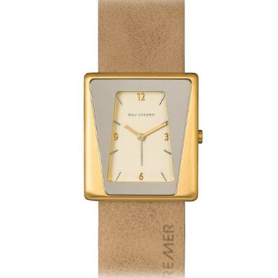 Uhr - Asym Gold Braun - Leder Braun