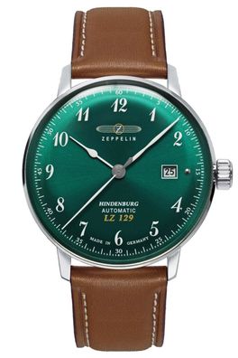 Zeppelin Herrenuhr Automatik Hindenburg LZ129 Braun/Grün 8056-4