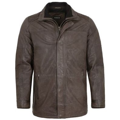MADDOX - Herren Lederjacke Longjacke Parka Lammnappa stone antik