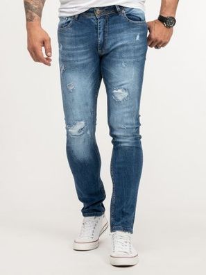 Herren Jeans Stretch Slim Rock Creek Herren Hosen Jeanshosen Dunkelblau RC-2436