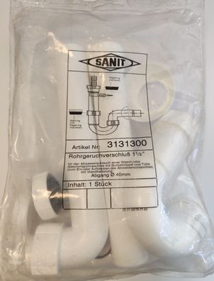 Sanit Rohrgeruchverschluss 31.313.00 für Wasch- oder Spülmaschine G1 1/2x40