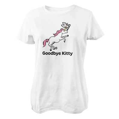 Todd Goldman Art Damen T-Shirt Goodbye Kitty Unicorn-ToddArt Girly Tee TDA-5-GBK026W