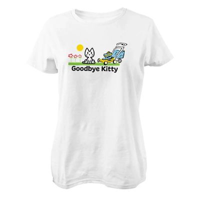 Todd Goldman Art Damen T-Shirt Goodbye Kitty Lawn Mower-ToddArt Girly Tee