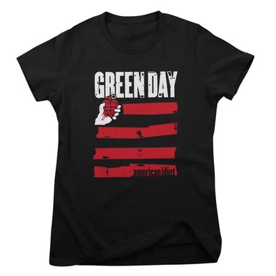 Green Day Damen T-Shirt American Idiot Stripes Girly Tee WMX-5-GDAY013W