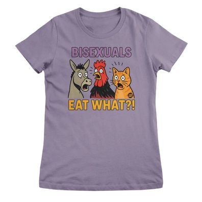 Todd Goldman Art Damen T-Shirt Bisexuals Eat What? ToddArt Girly Tee TDA-5-LGBTQ002W