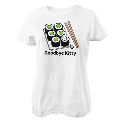 Todd Goldman Art Damen T-Shirt Goodbye Kitty Sushi-ToddArt Girly Tee TDA-5-GBK024W