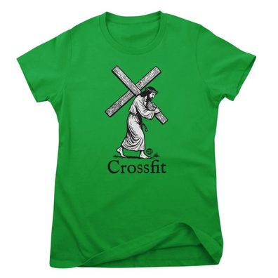 Todd Goldman Art Damen T-Shirt Jesus Crossfit-ToddArt Girly Tee TDA-5-JESUS010W