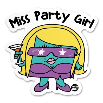Todd Goldman Art Sticker Miss Party Girl TDA-8
