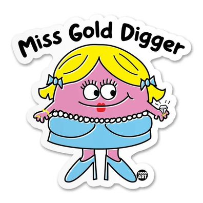 Todd Goldman Art Sticker Miss Gold Digger TDA-8