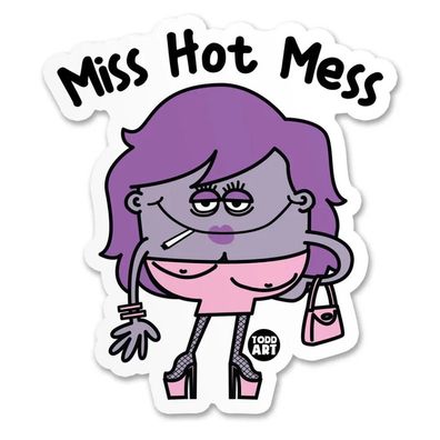 Todd Goldman Art Sticker Miss Hot Mess TDA-8