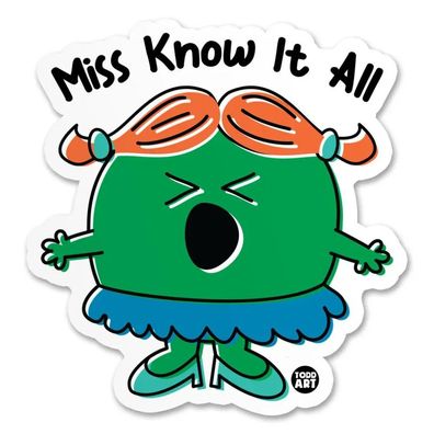 Todd Goldman Art Sticker Miss Know IT All TDA-8