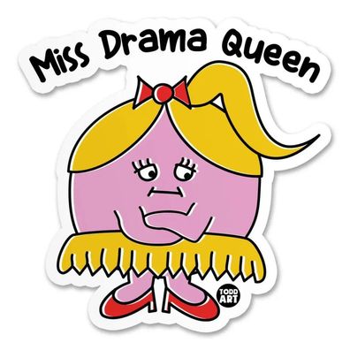 Todd Goldman Art Sticker Miss Drama Queen TDA-8