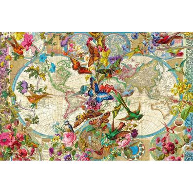 Jigsaw Puzzle Flora und Fauna Weltkarte, 1000tlg