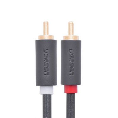 Ugreen AV104 Audio Kabel 2RCA zu 2RCA 2m Grau - Hochwertiges Stereo-Verbindungsk