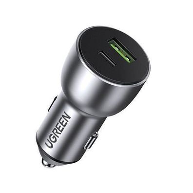 Ugreen USB/USB-C Autoladegerät, Quick Charge 3.0, Power Delivery 36W, Grau (Mode