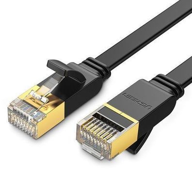 Ugreen Ultra-dünnes Cat 7 Ethernet Flachkabel RJ45 10GBit/s, 10m, Schwarz - Hoch