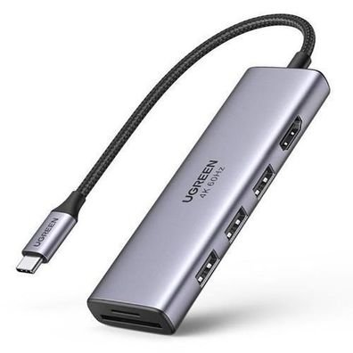 Ugreen 6-in-1 USB-C Hub - 3x USB 3.2 Gen 1 / HDMI 4K 60Hz / SD & TF Kartenleser