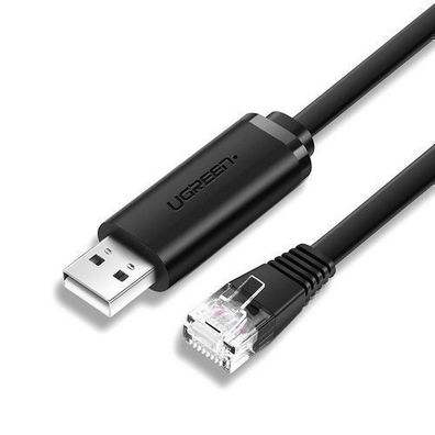 Ugreen Hochwertiges USB-zu-Ethernet RJ45 Konsolenkabel 1,5m, Schwarz (Modell CM2