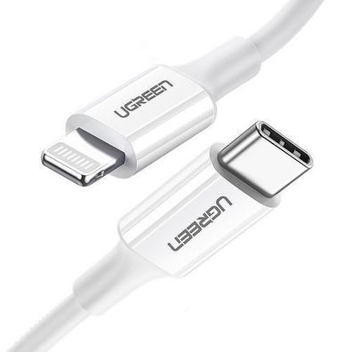 Ugreen USB-C auf Lightning Kabel 20W, MFi-zertifiziert, 3A, 0.25m, Weiß (US171-M