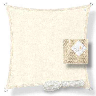 hanse Sonnensegel HDPE Quadrat 2x2m Creme