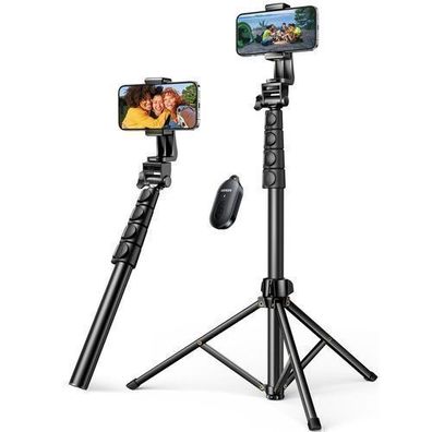 Ugreen LP680 Bluetooth Selfie Stick mit Stativ & Fernbedienung, 1.8m, Schwarz