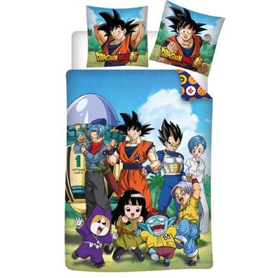Dragon Ball Bettwäsche-Set – 1x Deckenbezug 140x200 & 1x Kissenbezug 65x65 cm für