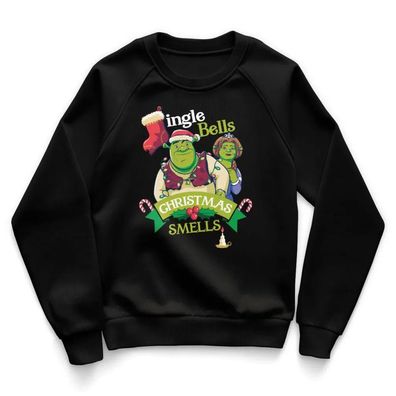 Shrek Kinder Sweatshirt Jingle Bells Christmas Smells Kids UV-31-SHK015-DTF703