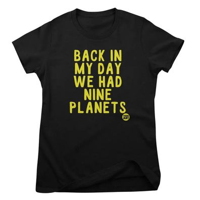 Todd Goldman Art Damen T-Shirt Back IN MY Day WE Had Nine Planets-ToddArt Girly