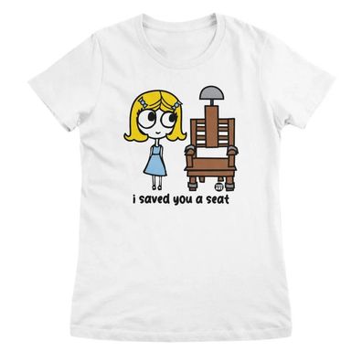 Todd Goldman Art Damen T-Shirt Ange-L-I Saved You A Seat-ToddArt Girly Tee