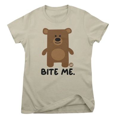 Todd Goldman Art Damen T-Shirt Bite ME-Don'T Care Bear Girly Tee TDA-5-DCB001W