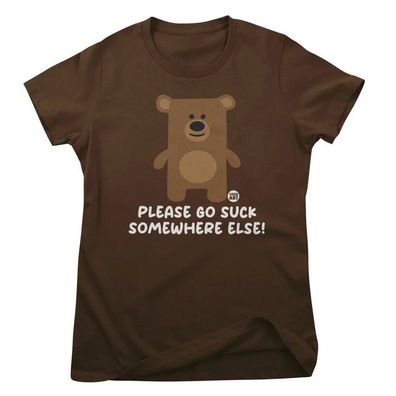 Todd Goldman Art Damen T-Shirt Please GO Suck Somewhere Else-Don'T Care Bear