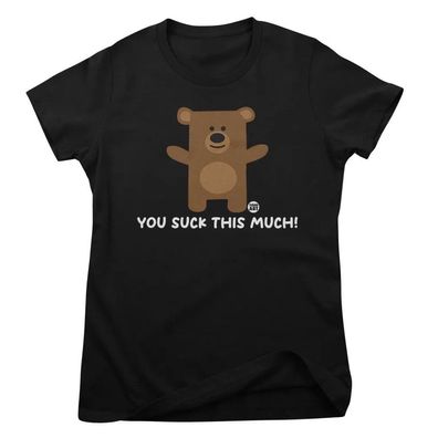 Todd Goldman Art Damen T-Shirt You Suck This Much-Don'T Care Bear Girly Tee