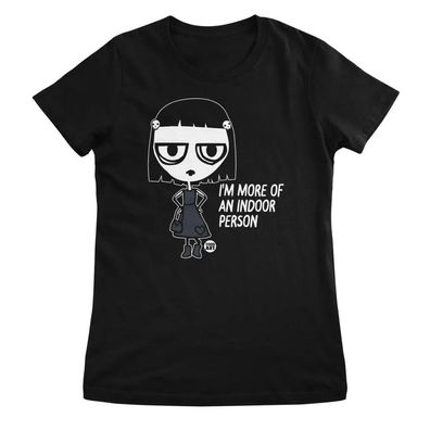 Todd Goldman Art Damen T-Shirt I'M More OF A Indoor Person-ToddArt Girly Tee