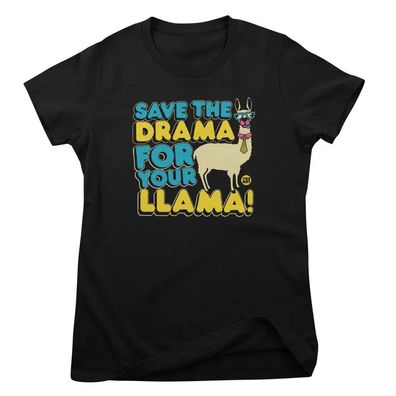 Todd Goldman Art Damen T-Shirt Save The Drama For Your Llama-ToddArt Girly Tee