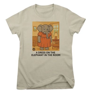 Todd Goldman Art Damen T-Shirt Dress ON The Elephant IN Room-ToddArt Girly Tee