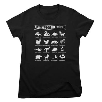 Todd Goldman Art Damen T-Shirt Animals OF The World-ToddArt Girly Tee TDA-5-ANI006W