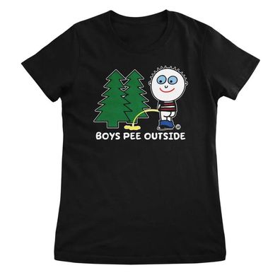 Todd Goldman Art Damen T-Shirt Boys Pee Outside-ToddArt Girly Tee TDA-5-BAS007W