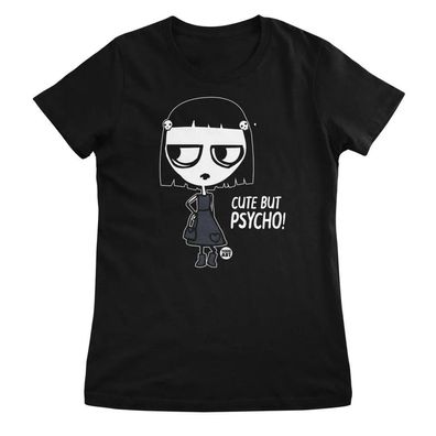 Todd Goldman Art Damen T-Shirt Crue-L-Cute But Psycho-ToddArt Girly Tee TDA-5-CRL003W