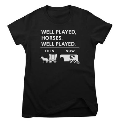 Todd Goldman Art Damen T-Shirt Well Played Horses… Played-ToddArt Girly Tee