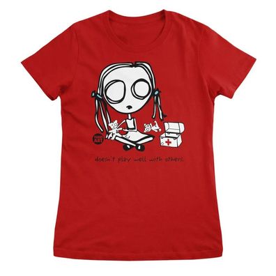 Todd Goldman Art Damen T-Shirt Doesn'T Play Well With Others-ToddArt Girly Tee