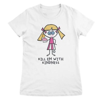 Todd Goldman Art Damen T-Shirt Kill EM With Kindness-ToddArt Girly Tee TDA-5-DUBL005W