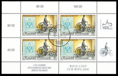 Österreich BLOCK Kleinbogen Nr 2222I zentrisch gestempelt KL X50FB6A