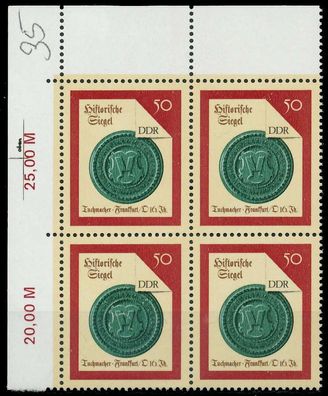 DDR 1988 Nr 3159 postfrisch Viererblock ECKE-OLI X0D9D16