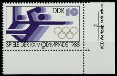 DDR 1988 Nr 3184 postfrisch ECKE-URE X0DDF86