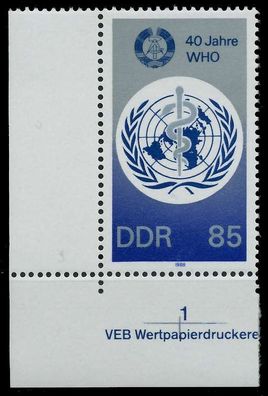 DDR 1988 Nr 3214 postfrisch ECKE-ULI X0DE1BA