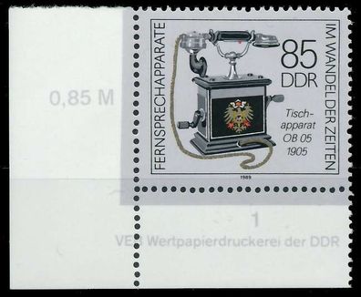 DDR 1989 Nr 3229 postfrisch ECKE-ULI X0DE392