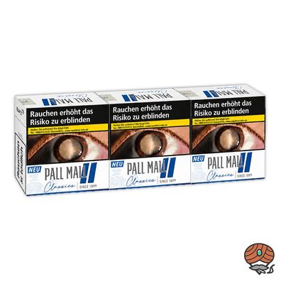 Pall Mall Classics Blue / Blau Zigaretten Hercules Box 3x60 Stück = 1 Stange