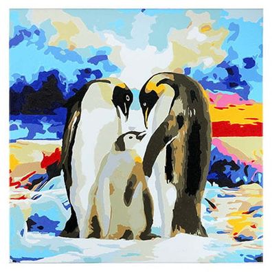 Glückliche Pinguin Familie
